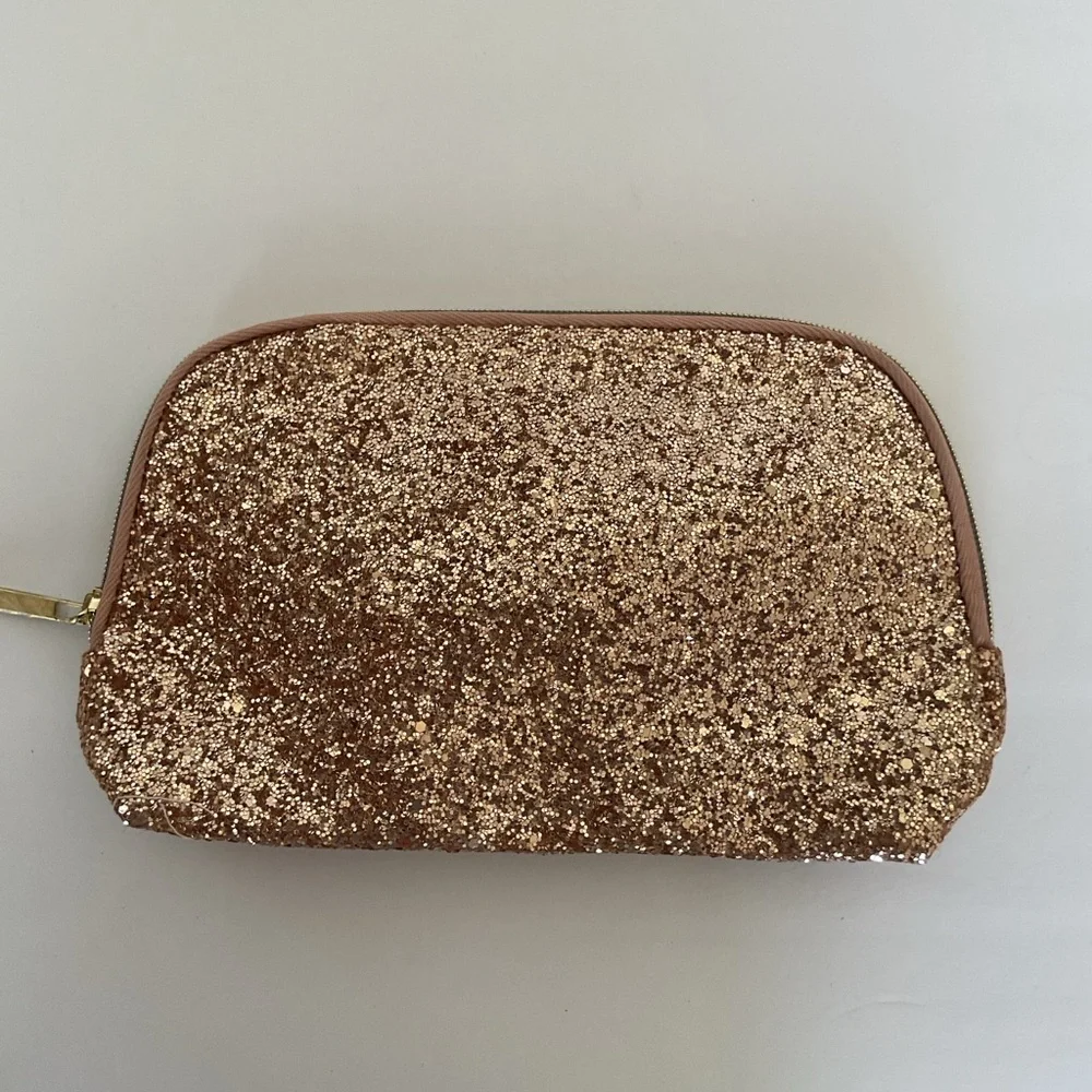 Lancôme NWOT Gold Glitter Makeup Bag